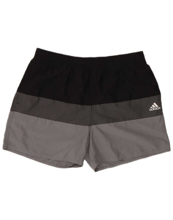 Adidas Herren-Sportshorts, großes graues Colourblock-Polyester