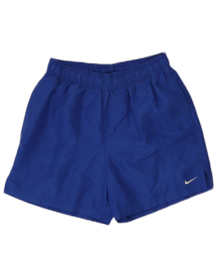 Nike Damen Sportshorts UK 8 Small Blau Polyester