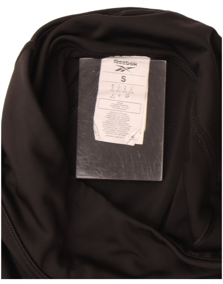 Reebok Damen Leggings UK 8 Small Schwarz Polyester