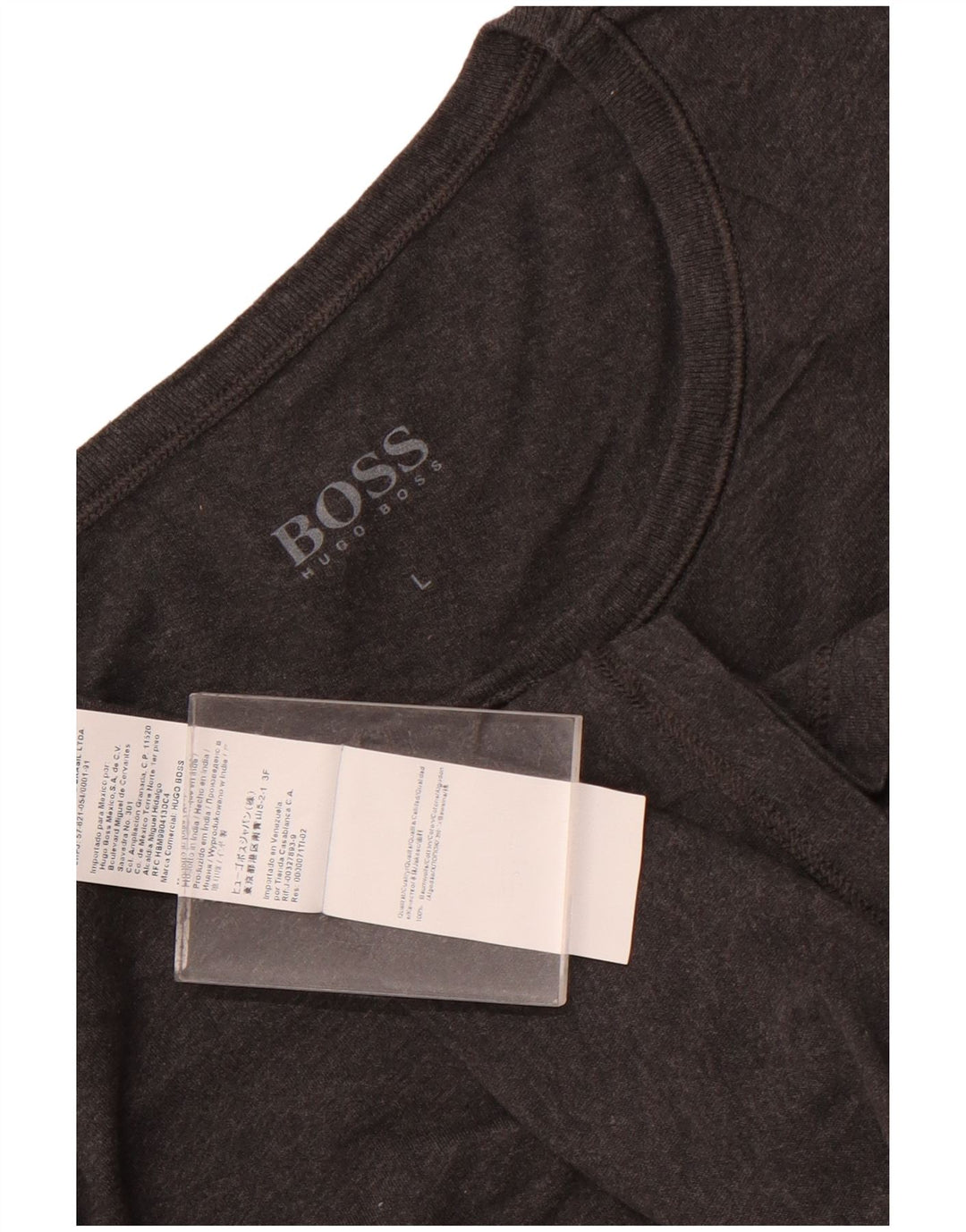 HUGO BOSS Damen T-Shirt Top UK 16 Large Grau Baumwolle