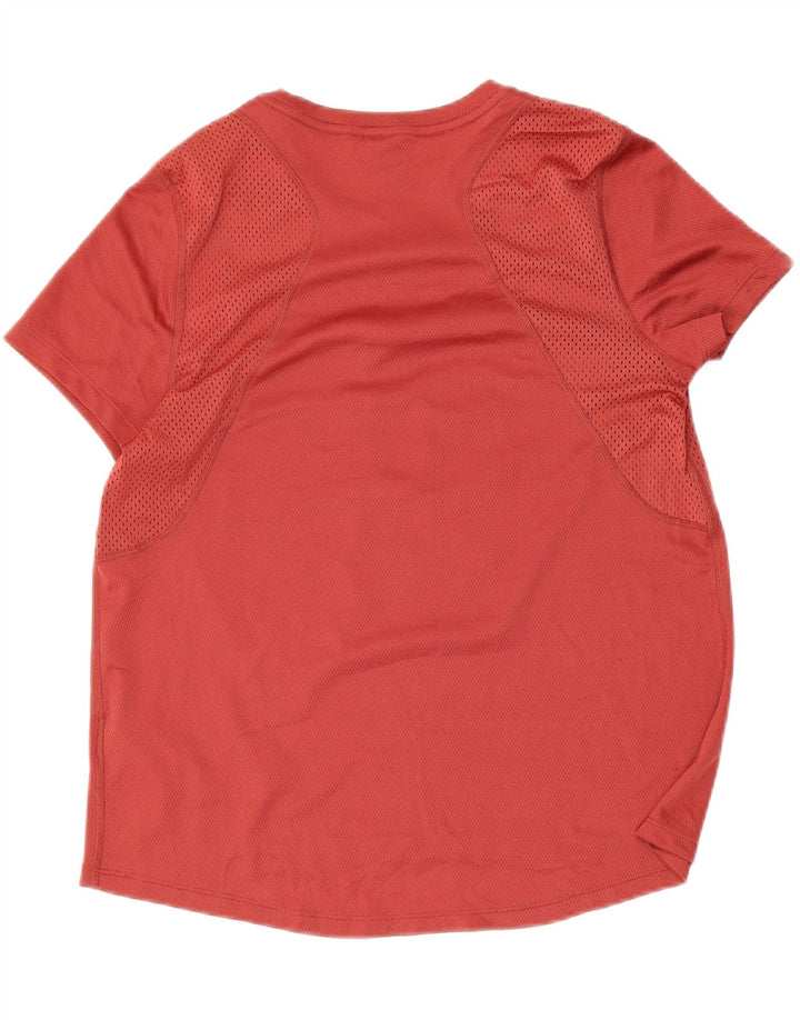 Nike Damen Dri Fit Running Graphic T-Shirt Top UK 12 Mittelrotes Polyester