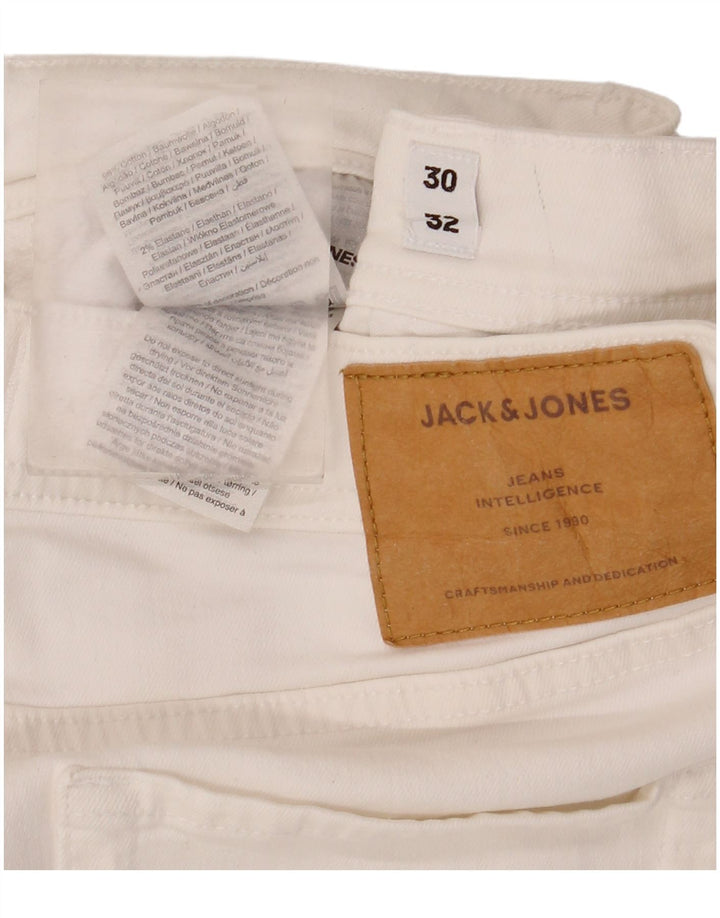 Jack & Jones Herren Slim Jeans W30 L26 Weiße Baumwolle