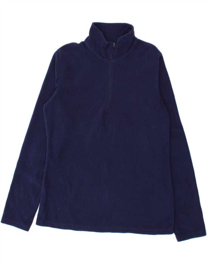 MOUNTAIN WAREHOUSE Mens Zip Neck Fleece Jumper Medium Navy Blue Polyester Vintage Mountain Warehouse and Second-Hand Mountain Warehouse from Messina Hembry 