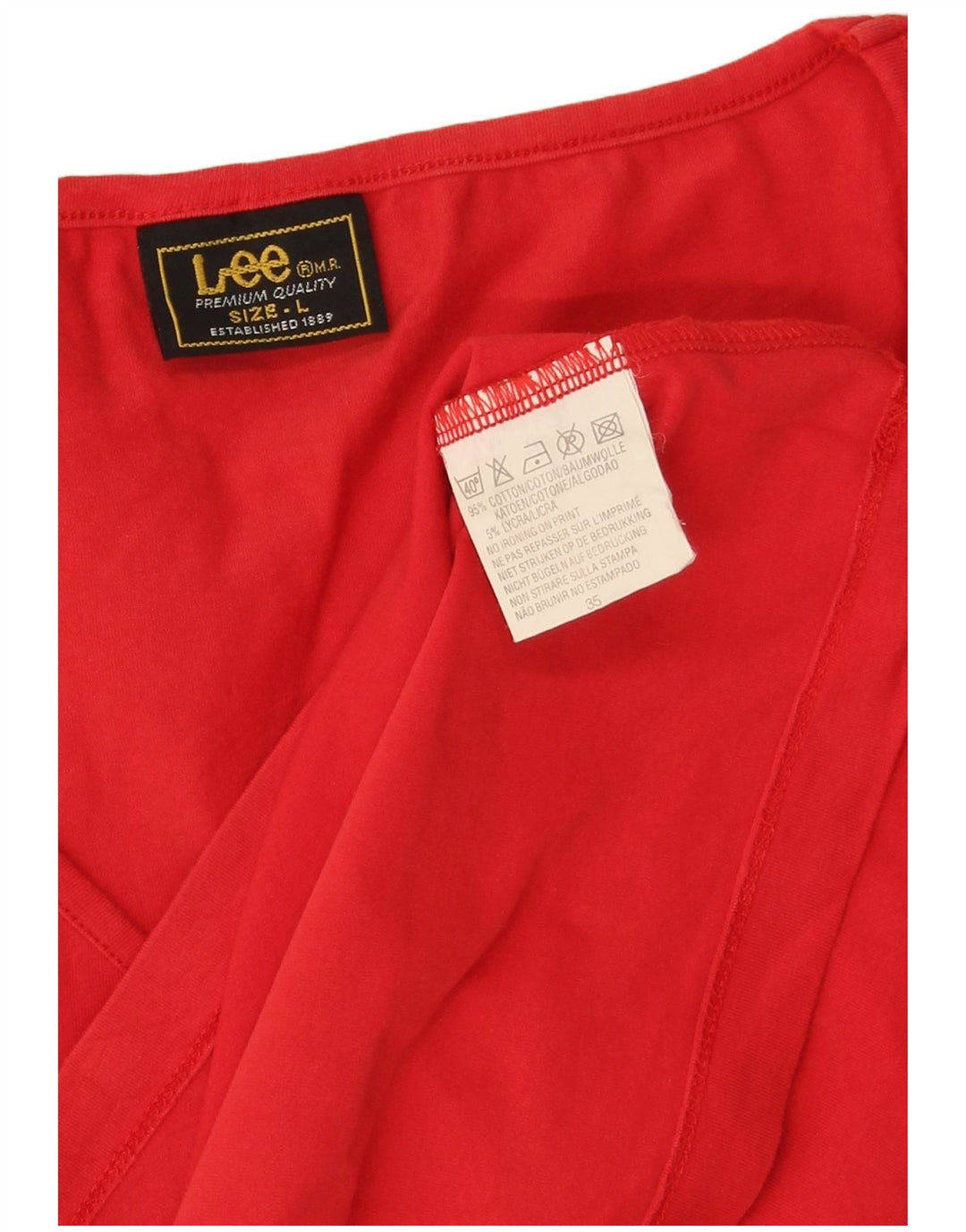 Lee Damen Crop Vest Top UK 14 Große rote Baumwolle