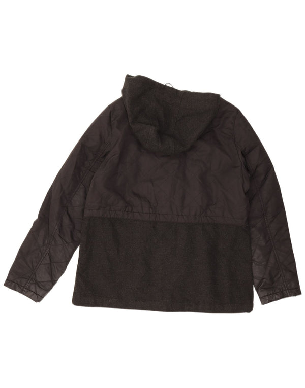 Topshop Damen Steppjacke mit Kapuze, UK 14, Größe L, Schwarz, Polyester