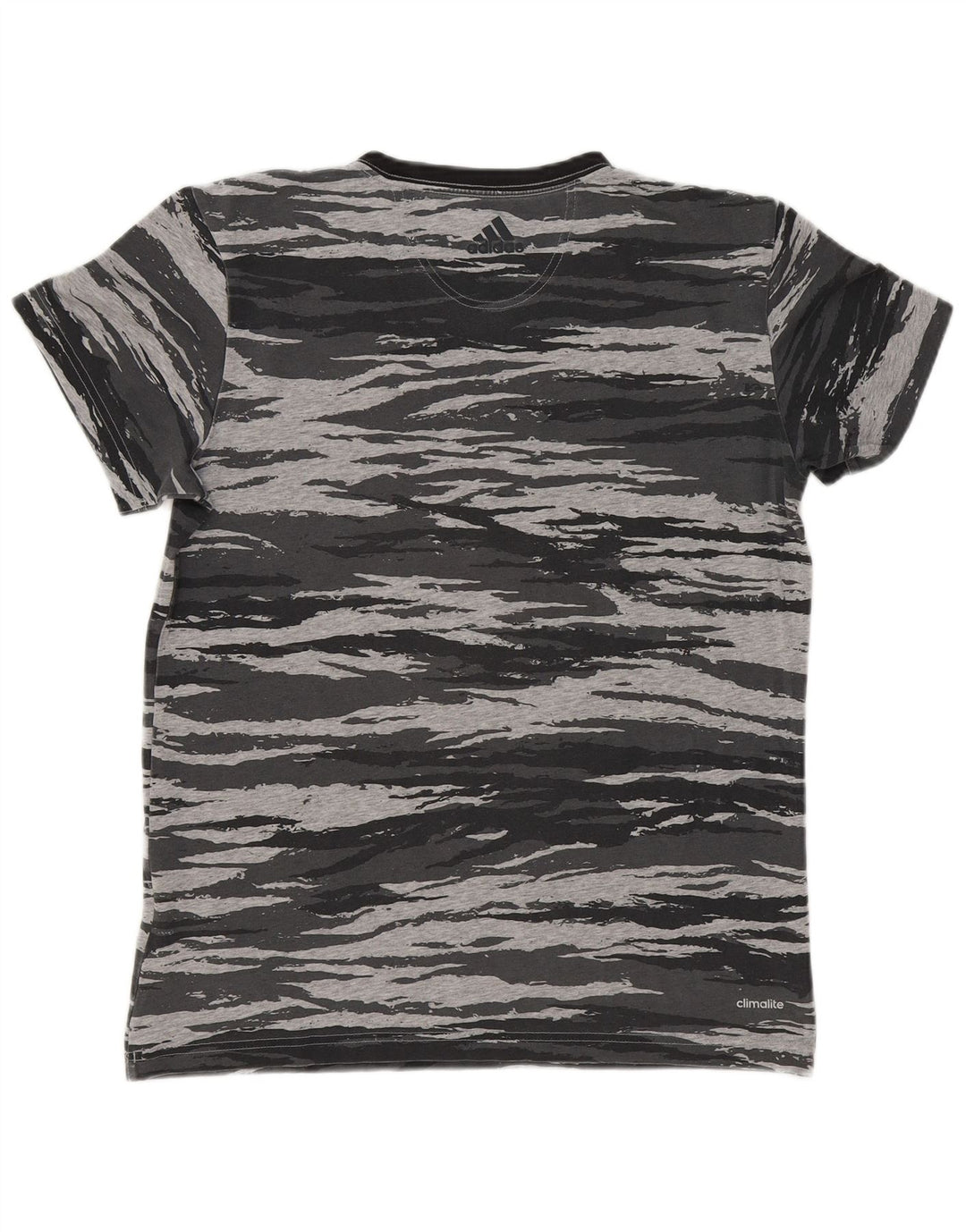 ADIDAS Mens Graphic T-Shirt Top Medium Grey Camouflage Cotton