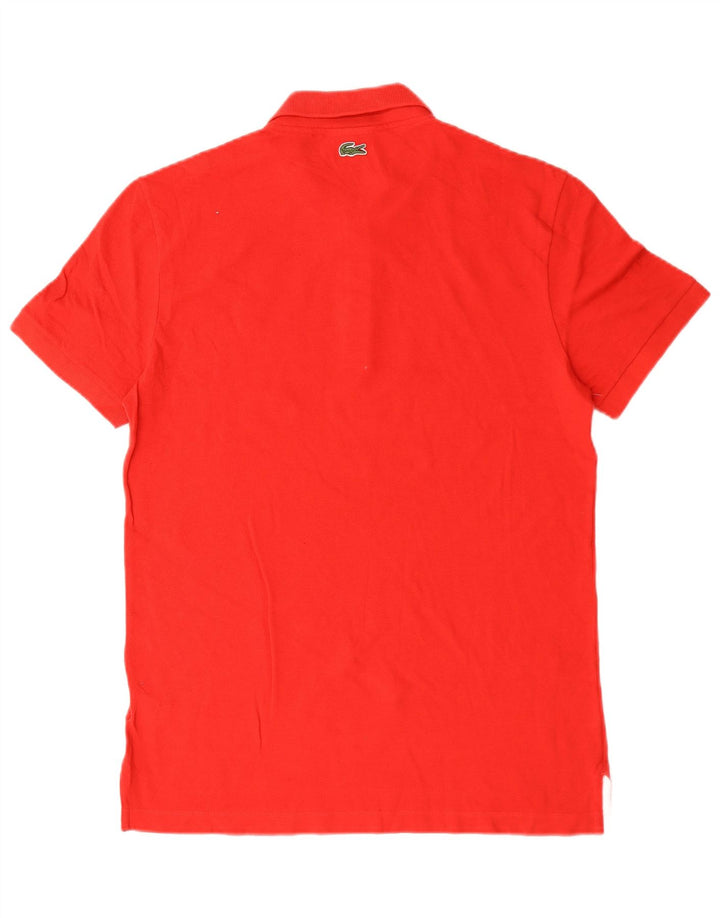 Lacoste Herren-Poloshirt mit normaler Passform, Größe 4, mittelrote Baumwolle