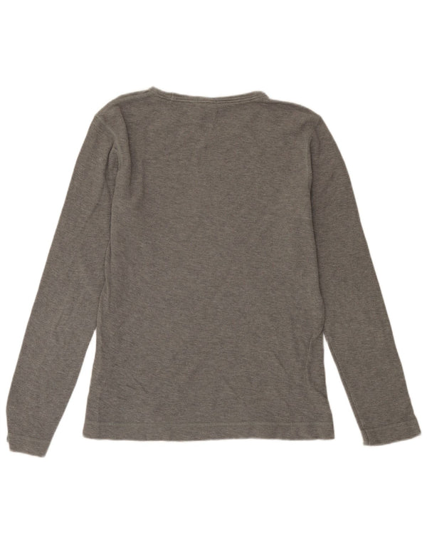 HUGO BOSS Herren Slim Fit Top Langarm Große graue Baumwolle