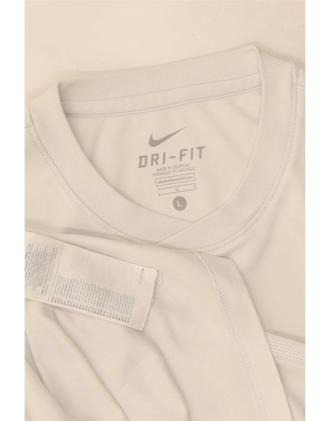 Nike Herren Dri Fit T-Shirt Top Large Weiß Polyester
