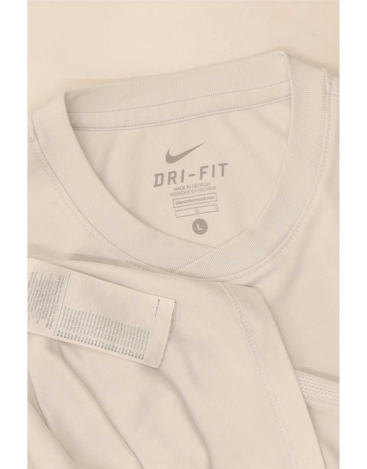 Nike Herren Dri Fit T-Shirt Top Large Weiß Polyester