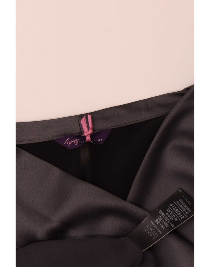 Marks & Spencer Damen A-Linien-Kleid UK 24 4XL Silber Farbblock