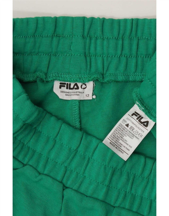 Fila Damen Sportshorts UK 12 Mittelgrüne Baumwolle