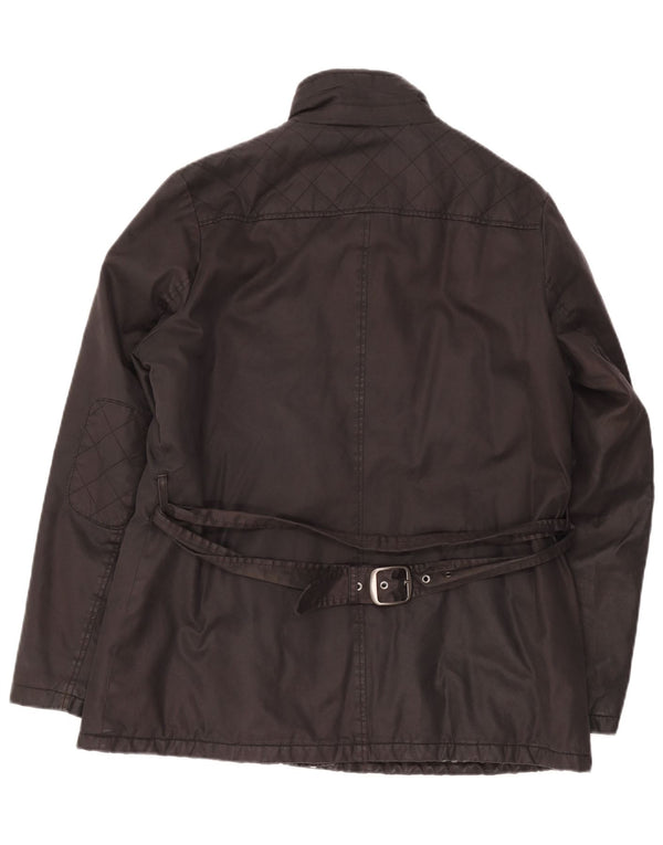 Fat Face Damenjacke aus gewachster Baumwolle, UK 18, XL, schwarze Baumwolle
