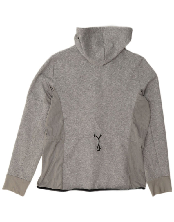 Adidas Damen Zip Hoodie Pullover UK 16/18 Große graue Baumwolle