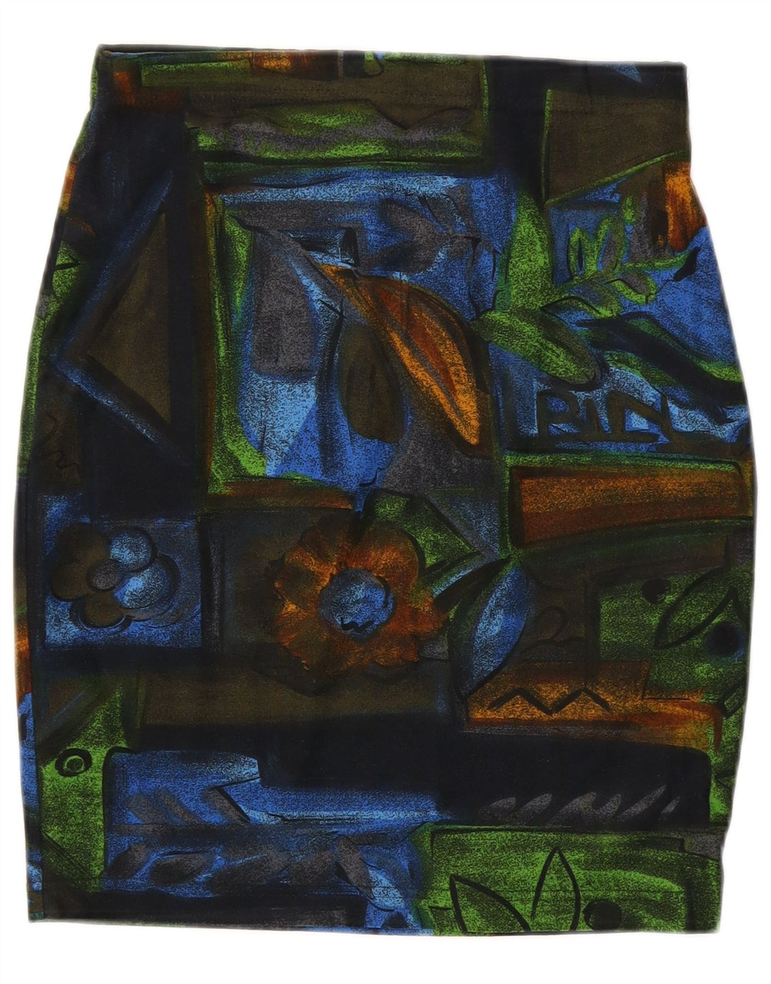 Vintage Damen Bleistiftrock W28 Medium Mehrfarbiges Blumenpolyester