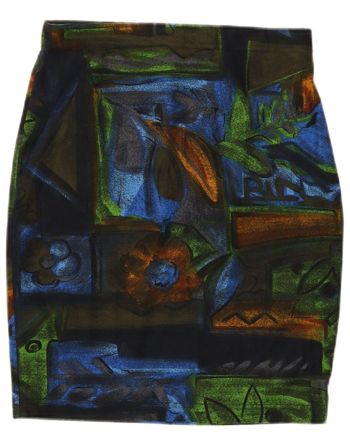 Vintage Damen Bleistiftrock W28 Medium Mehrfarbiges Blumenpolyester