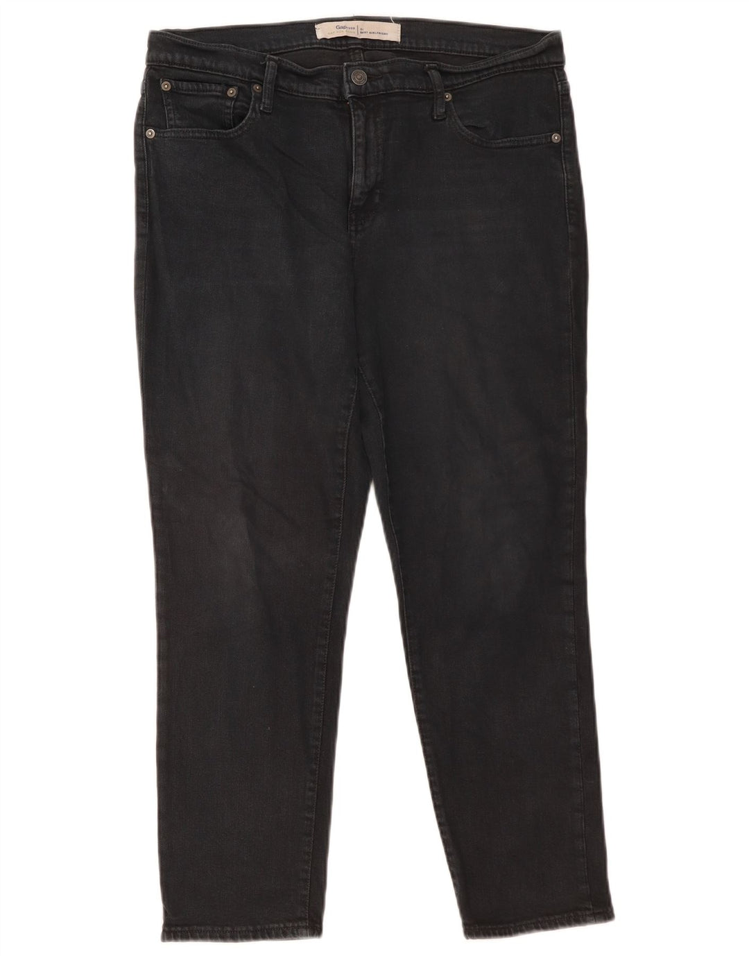 GAP Damen Girlfriend Slim Jeans W31 L27 Schwarze Baumwolle