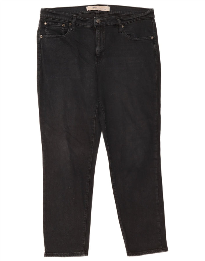 GAP Damen Girlfriend Slim Jeans W31 L27 Schwarze Baumwolle