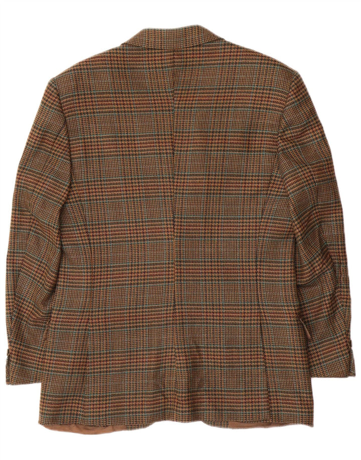 BURBERRYS Herren-Blazer mit 2 Knöpfen, IT 48, mittelbraune Wolle mit Hahnentrittmuster