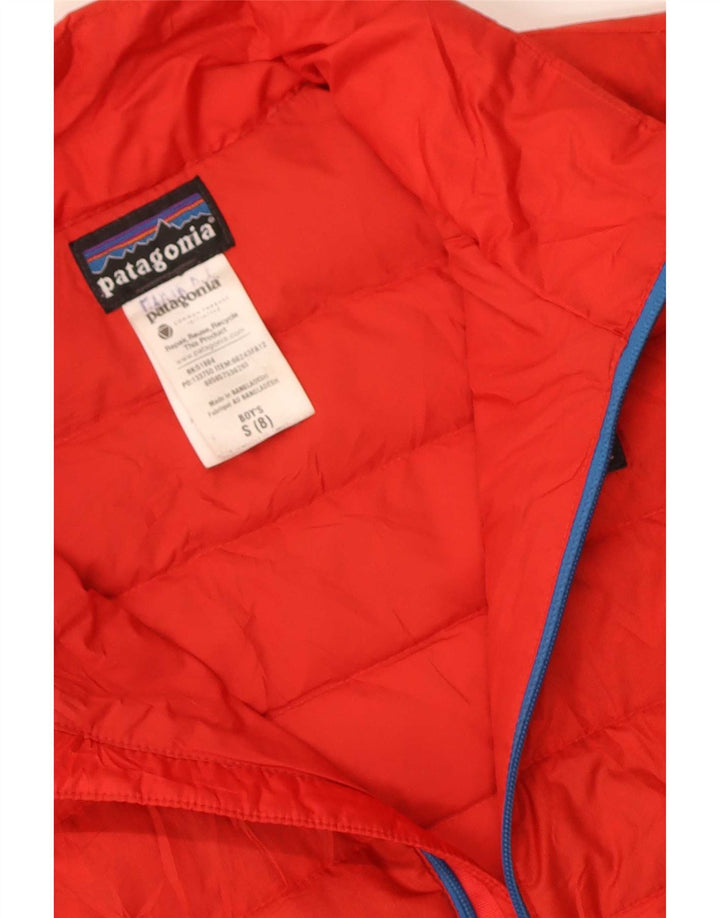 Patagonia Wattierte Jacke für Jungen, 7–8 Jahre, Größe S, Rot, Polyester