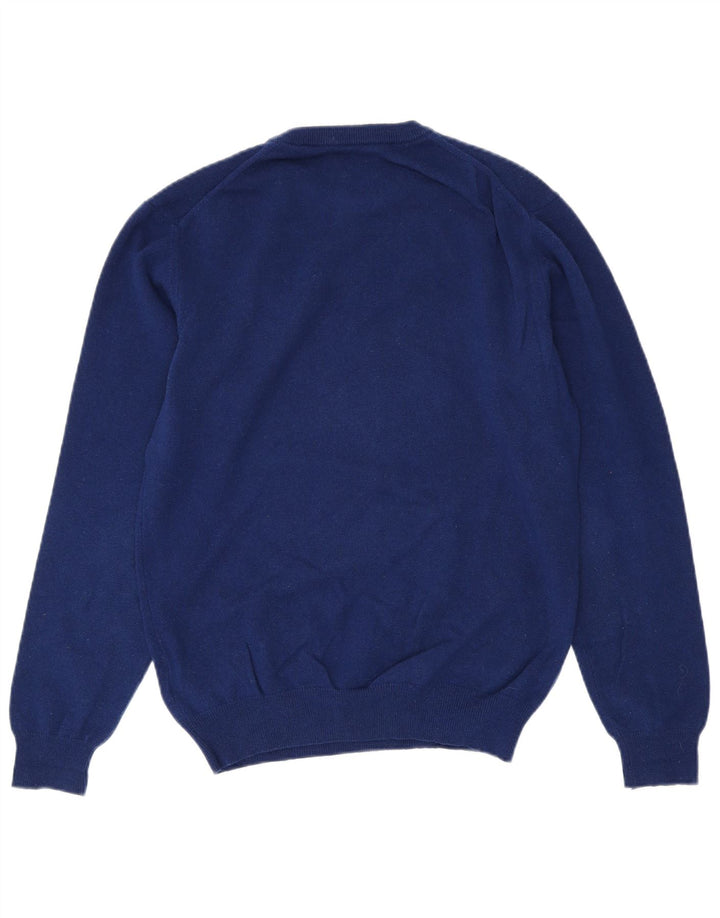 GANT Herren-Pullover mit Rundhalsausschnitt, mittelblaue Wolle