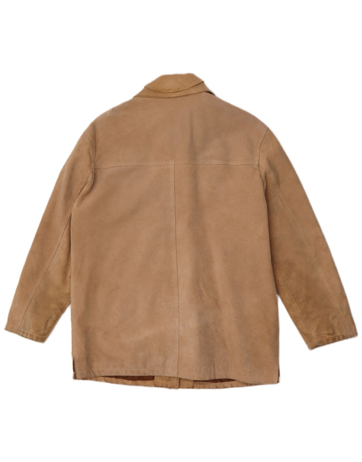 Vintage Damen Wildlederjacke IT 44 Medium Beige Leder