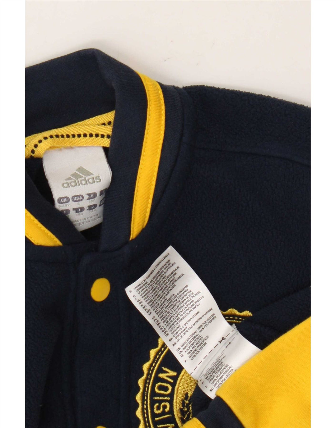 Adidas Jungen Fleecejacke mit Grafik, 9–10 Jahre, Marineblau, Farbblock