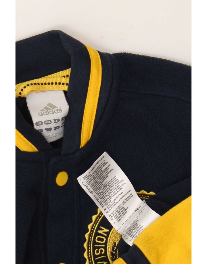 Adidas Jungen Fleecejacke mit Grafik, 9–10 Jahre, Marineblau, Farbblock