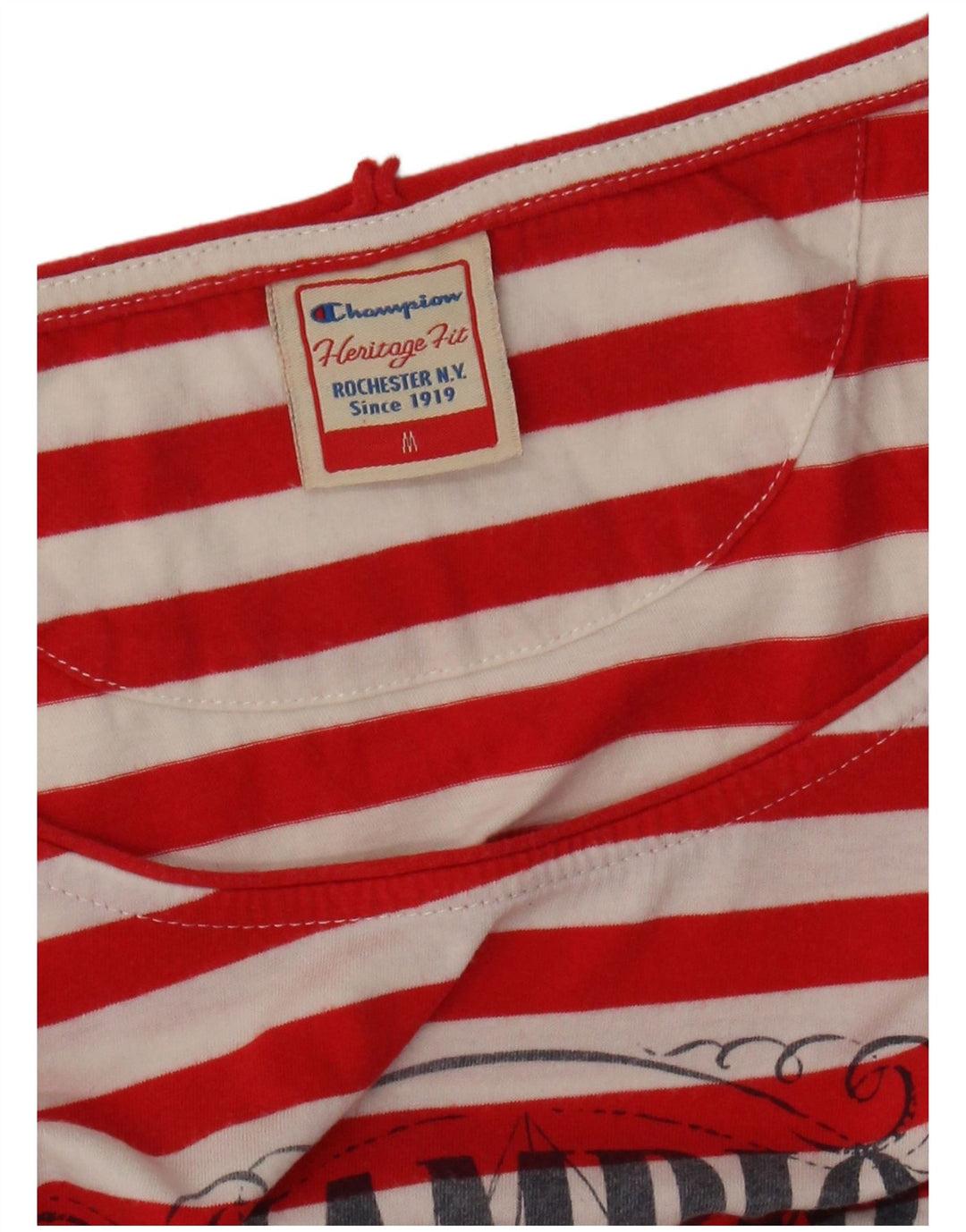 CHAMPION Damen Heritage Fit T-Shirt-Kleid UK 12 Mittelrot gestreift