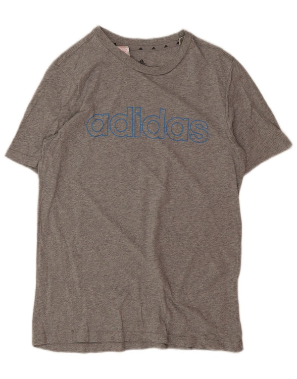 Adidas T-Shirt mit Grafik für Jungen, 13–14 Jahre, grau gefleckte Baumwolle