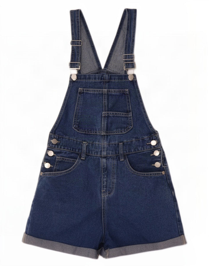 Vintage Damen Latzhose Jeansshorts W28 Mittelblau
