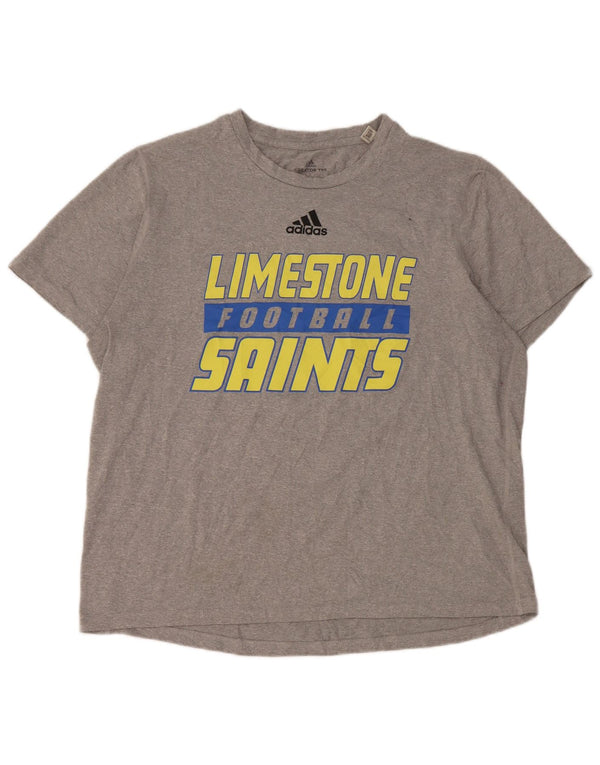 Adidas Herren Limestone Saints Graphic T-Shirt Top Large Grau Polyester
