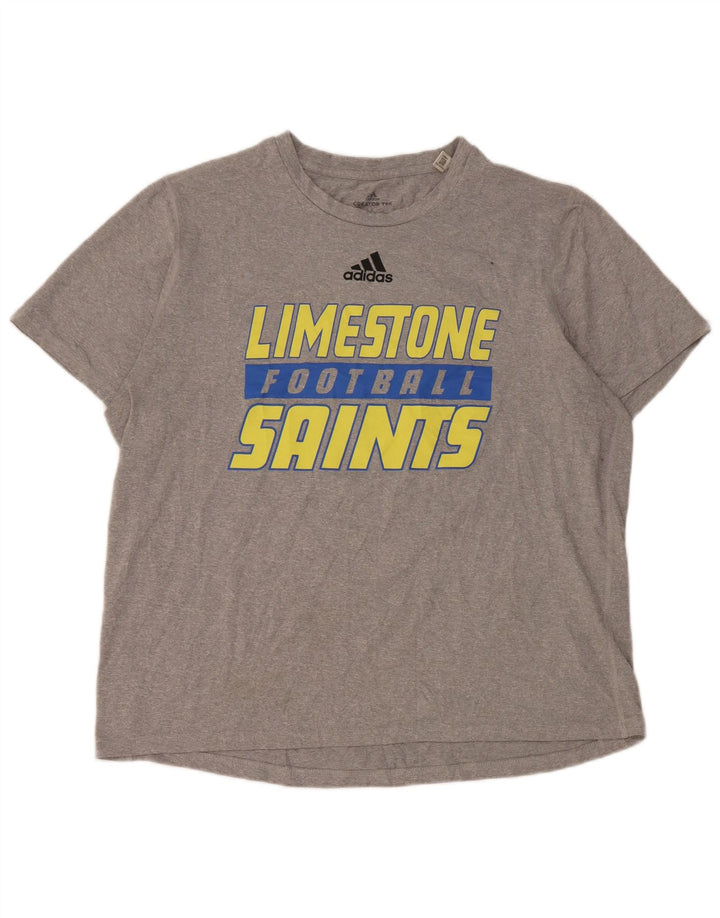 Adidas Herren Limestone Saints Graphic T-Shirt Top Large Grau Polyester