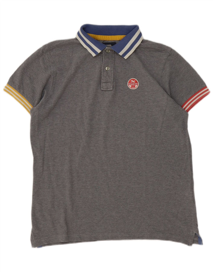 North Sails Herren Rugby-Poloshirt, Größe S, Grau, Baumwolle
