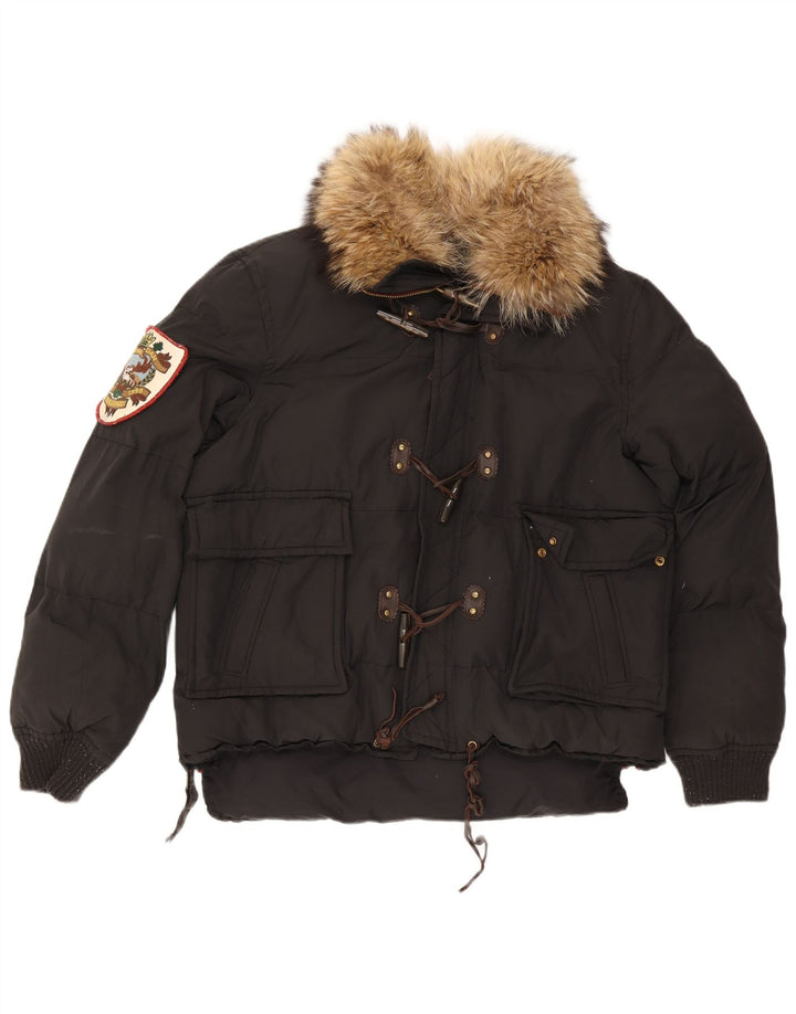 Dsquared Herren Wattierte Jacke IT 52 XL Schwarz Colourblock Baumwolle