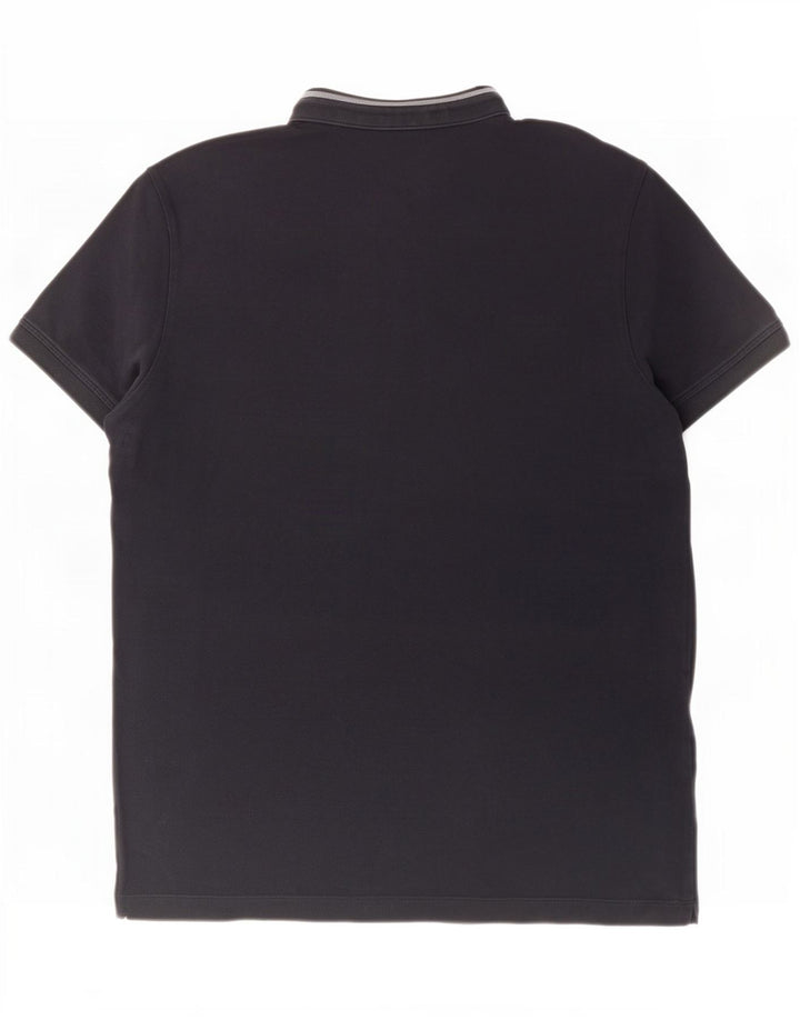 Massimo Dutti Herren Poloshirt Große Marineblaue Baumwolle