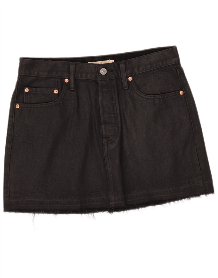 Levi's Damen Mini-Jeansrock W27 Small Schwarz Baumwolle