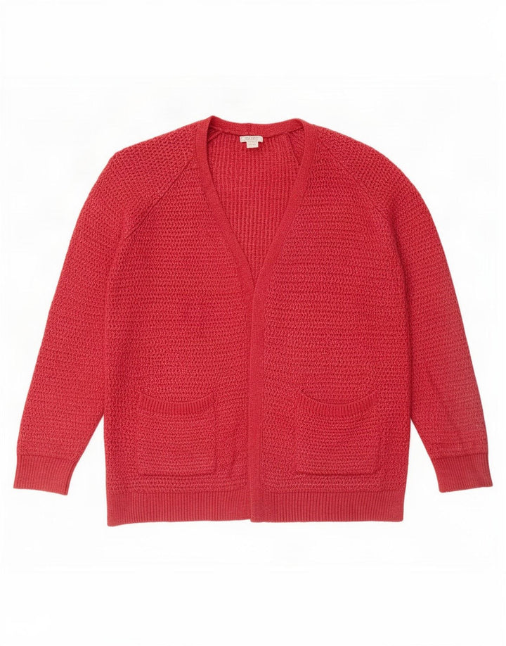 Fat Face Damen-Strickjacke, übergroß, offen, UK 12, Mittelrot, Viskose