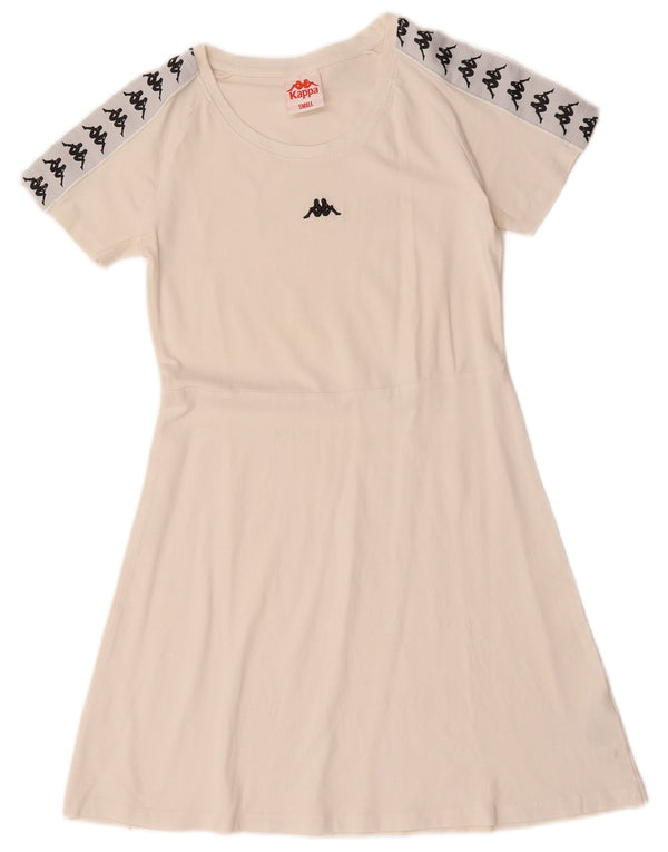 Kappa Womens Graphic A-Line Dress UK 10 Small Weiße Baumwolle