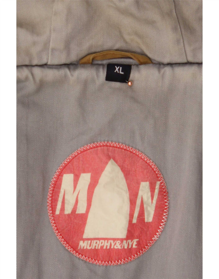Murphy & Nye Wattierte Herrenjacke mit Kapuze, UK 42, XL, Beige