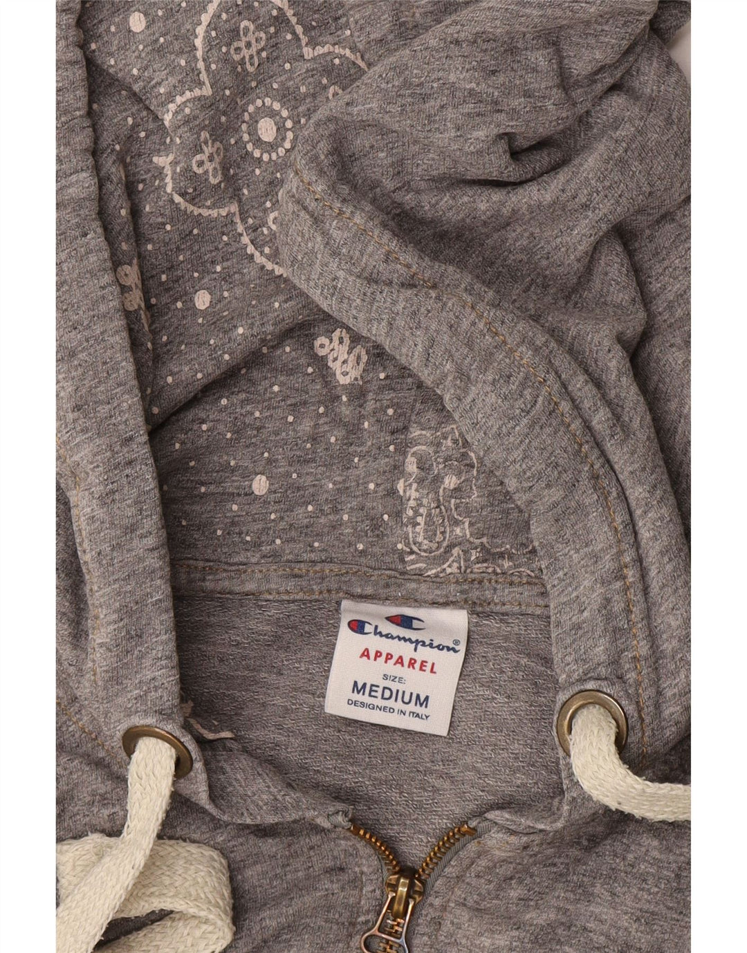 Champion Damen Zip Hoodie Pullover UK 14 Mittelgrau