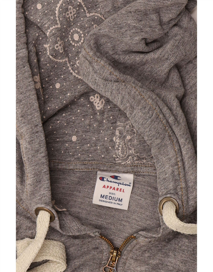 Champion Damen Zip Hoodie Pullover UK 14 Mittelgrau