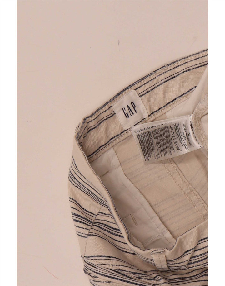 Gap Damen Chinoshorts W32 Große weiß gestreifte Baumwolle