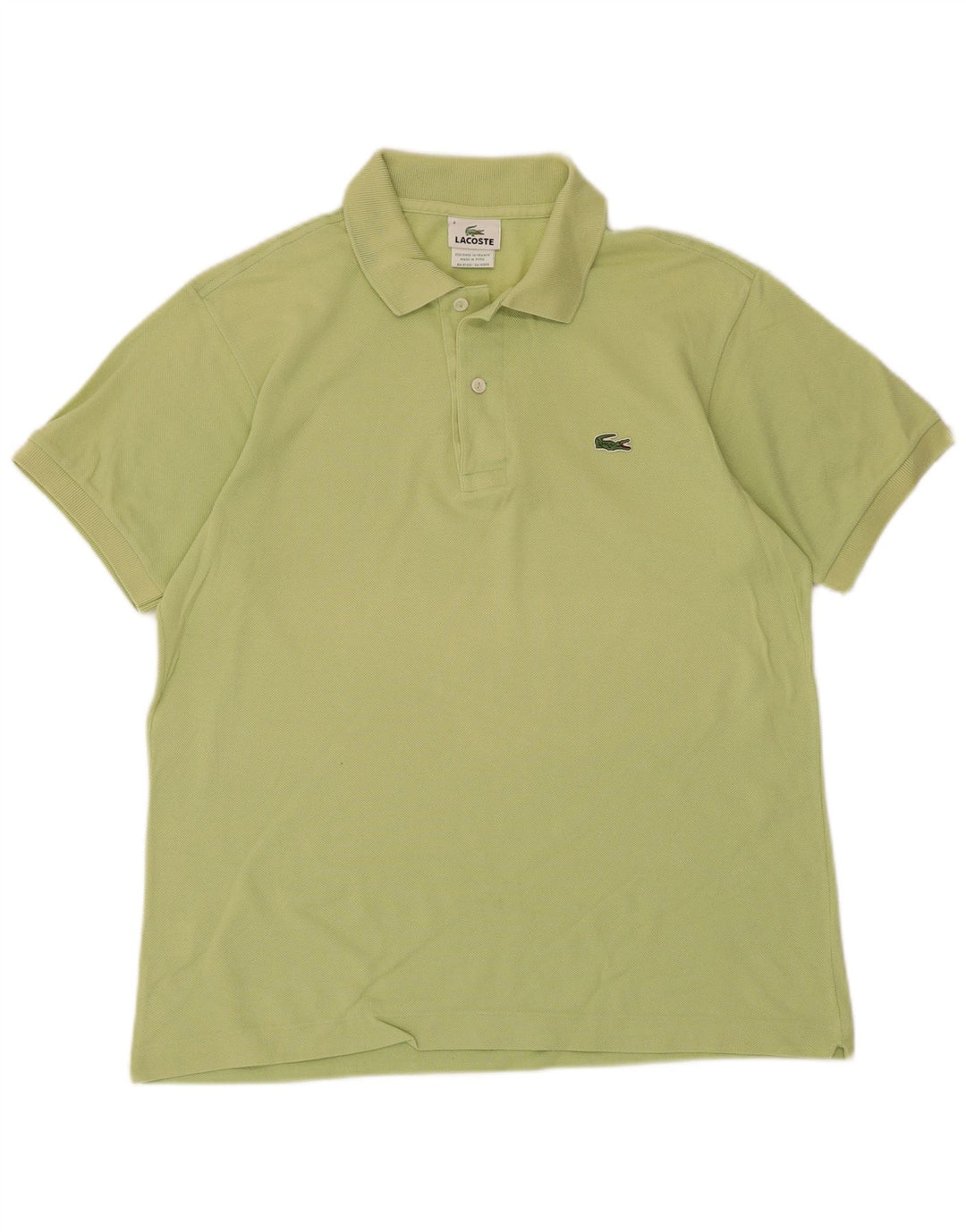 Lacoste Herren-Poloshirt, Größe 4, mittelgrüne Baumwolle