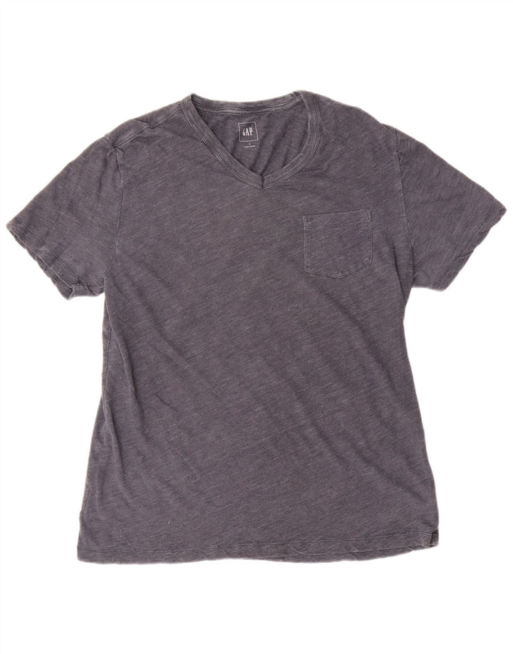 Gap Herren-T-Shirt-Oberteil, groß, grau gesprenkelte Baumwolle