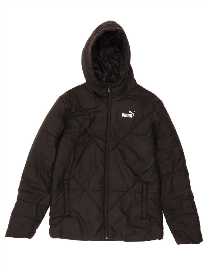 PUMA Mens Hooded Padded Jacket UK 36 Small Black Vintage Puma and Second-Hand Puma from Messina Hembry 