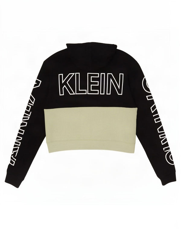 Calvin Klein Jeans Damen Übergroßer grafischer Kapuzenpullover UK 10 Small Schwarz