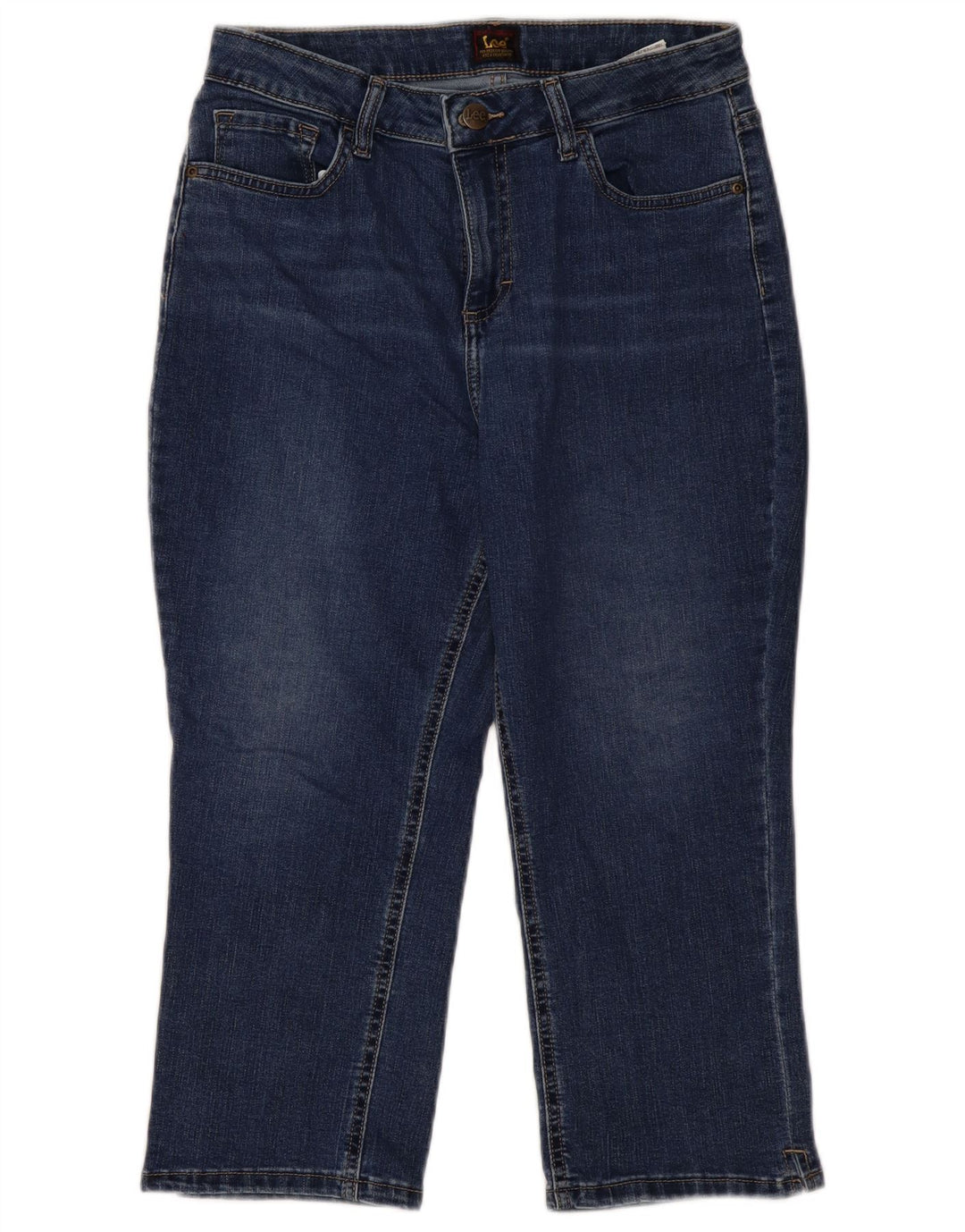 LEE Damen Capri-Jeans US 10 Large W30 L21 Blaue Baumwolle