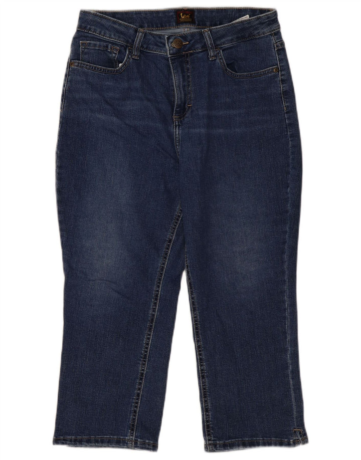 LEE Damen Capri-Jeans US 10 Large W30 L21 Blaue Baumwolle