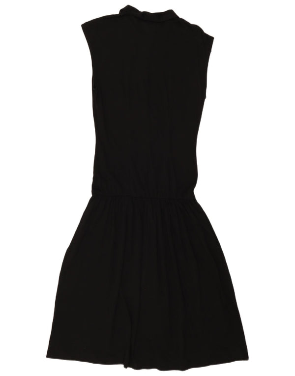Vintage Damen Kleid mit tiefer Taille UK 10 Small Schwarz